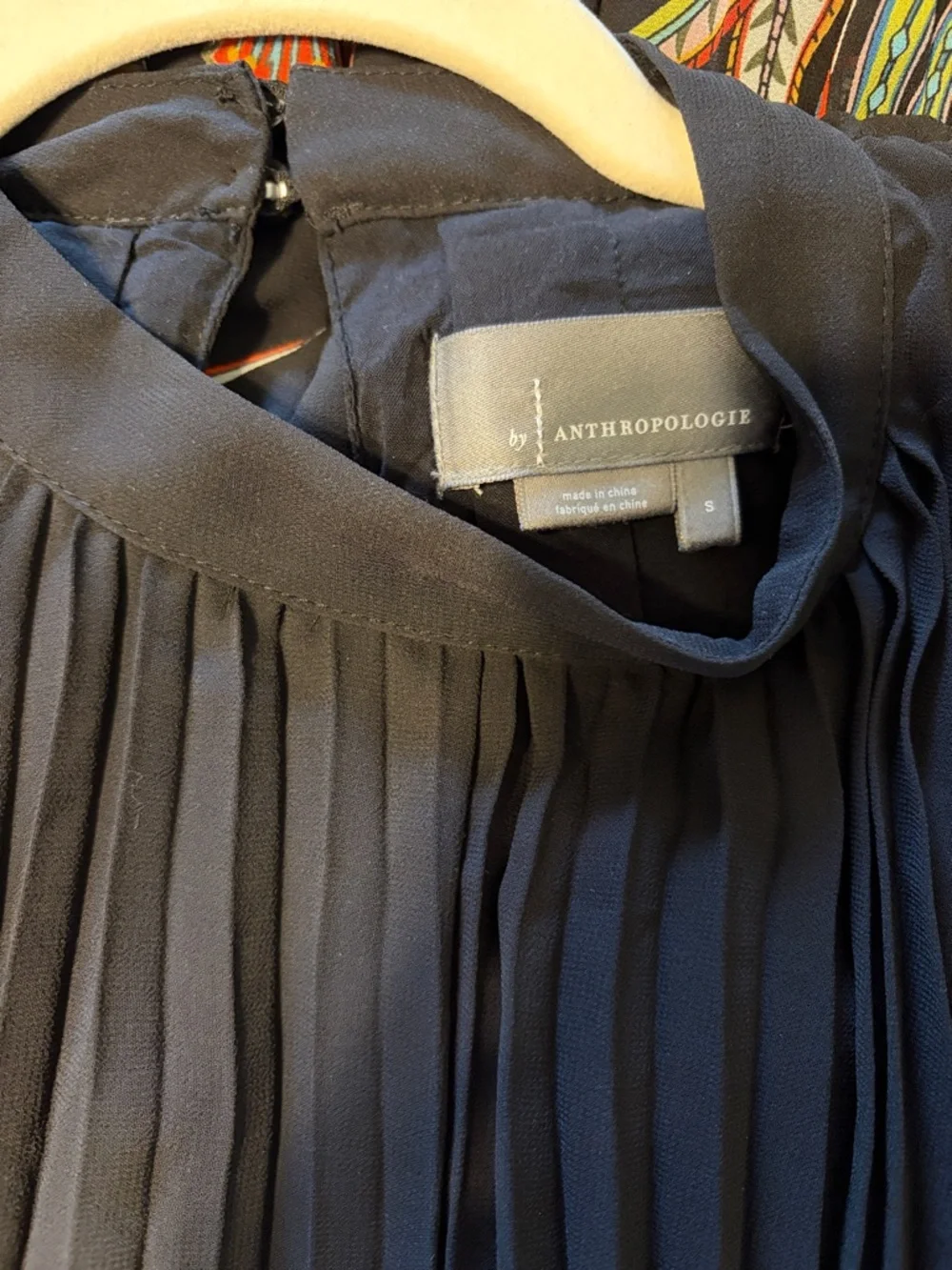 Anthropologie Black Floral Paisley Pleated Asymmetric Midi Cecily dress - Picture 2 of 5